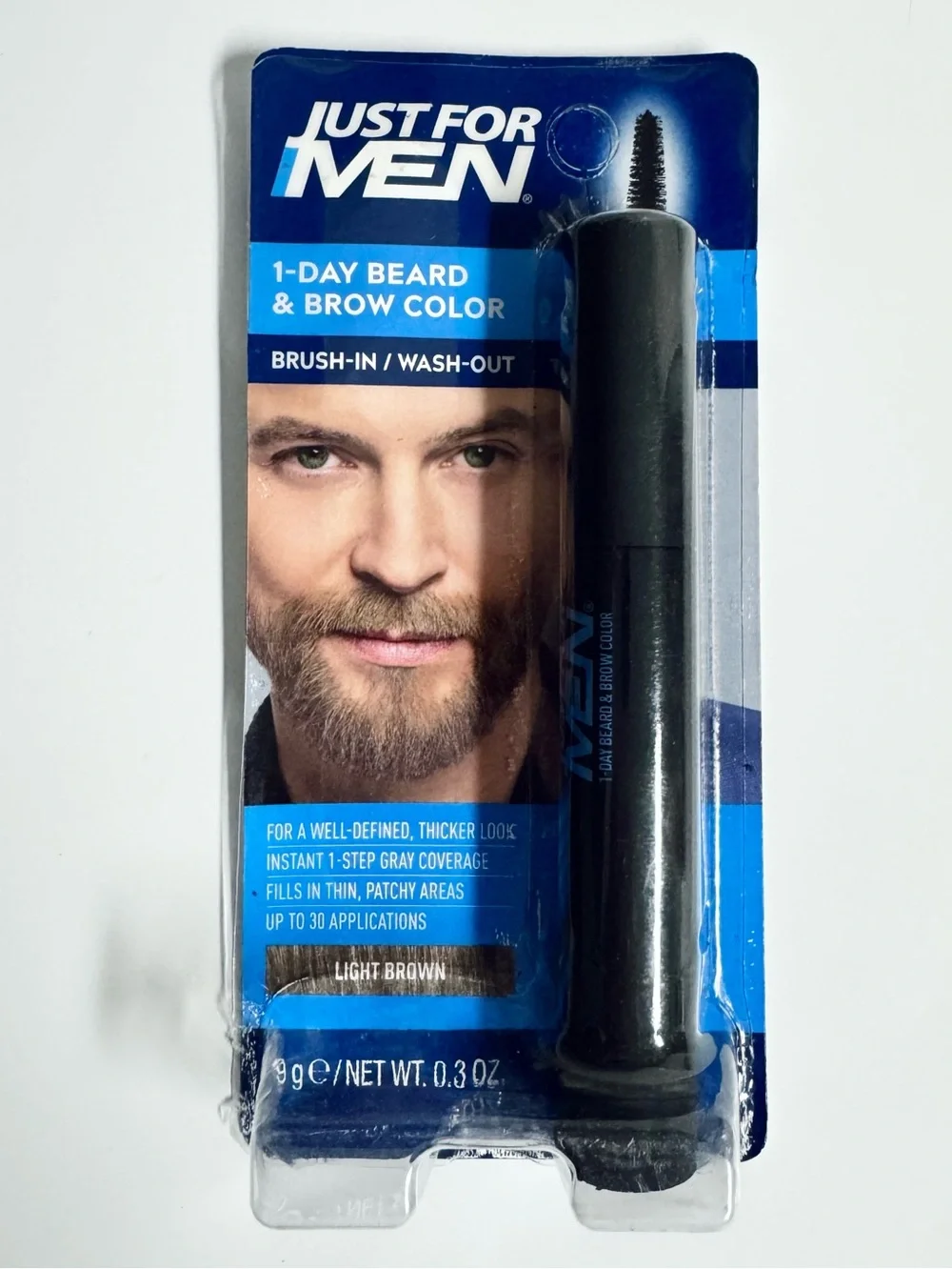 Just For Men 1-Day Beard and Brow Color Coverup Filler Light Brown NWT